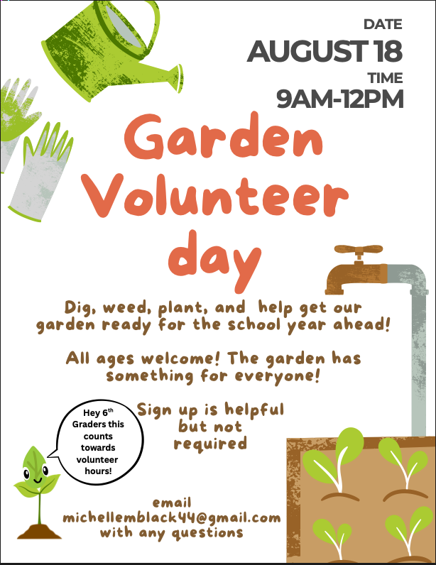 Garden Volunteer Day — Tuesday, August 18