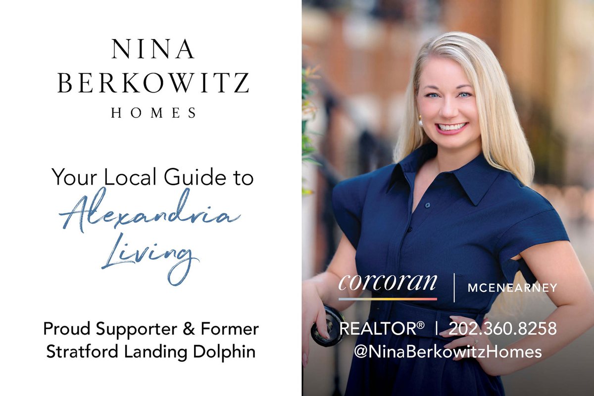 Nina Berkowitz Homes: your local guide to Alexandria living. Proud supporter and former Stratford Landing Dolphin. Realtor with Corcoran McEnearney, 202-360-8258, @NinaBerkowitzHomes.